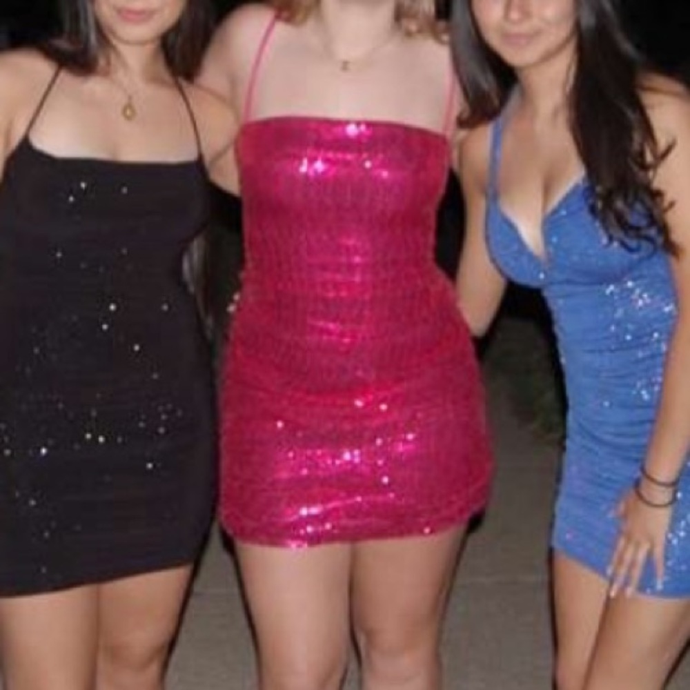 Sparkling Pink Mini Dress